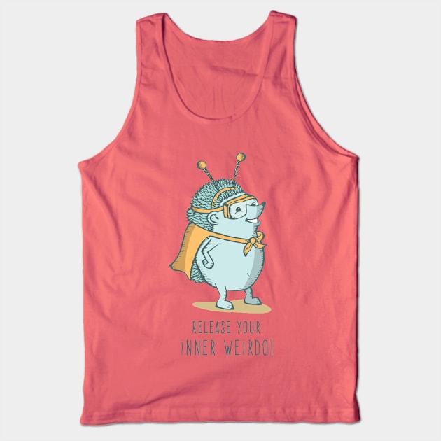 Inner Weirdo Hedgehog Tank Top by tamiboyce